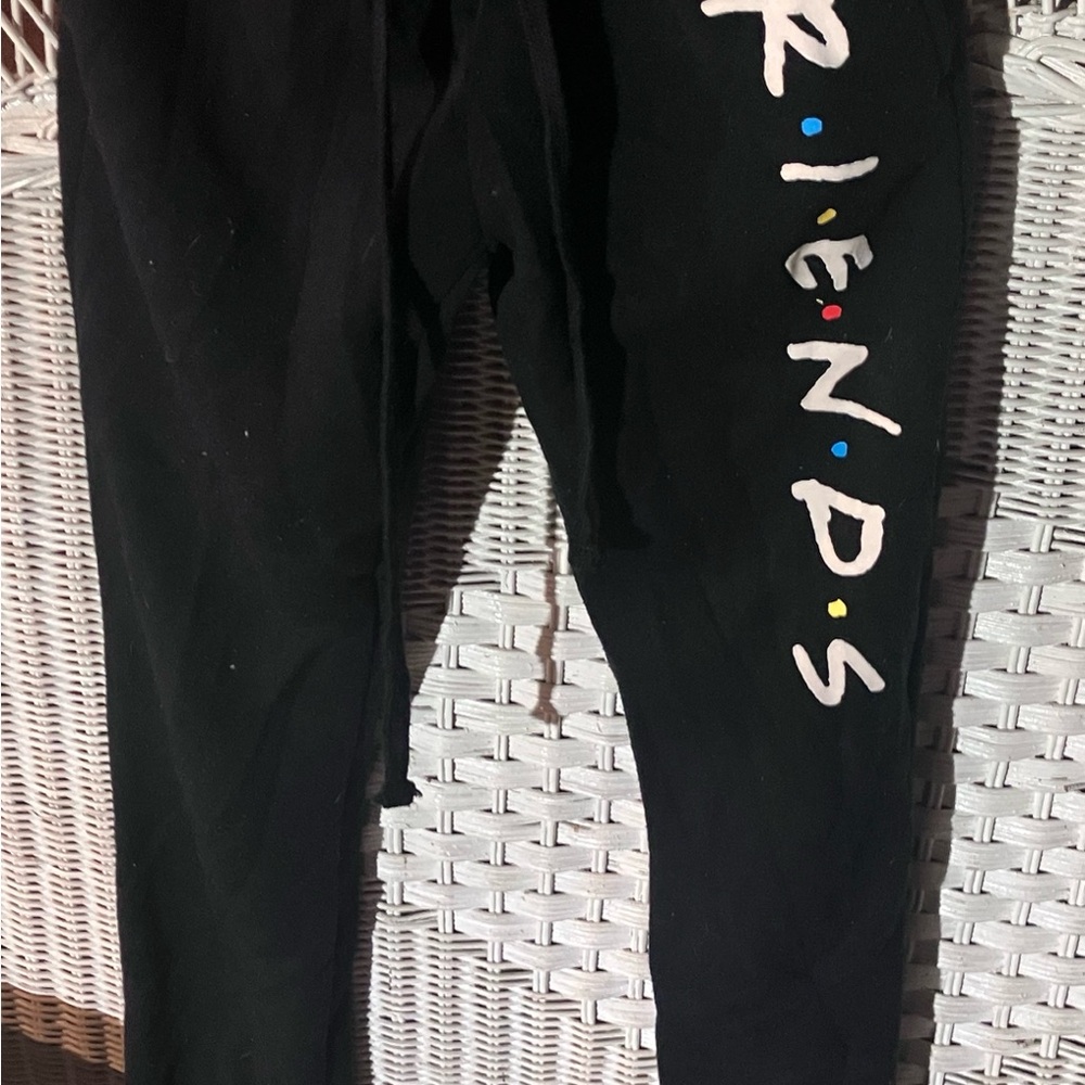 FRIENDS Black Skinny Pants with Colorful Logo